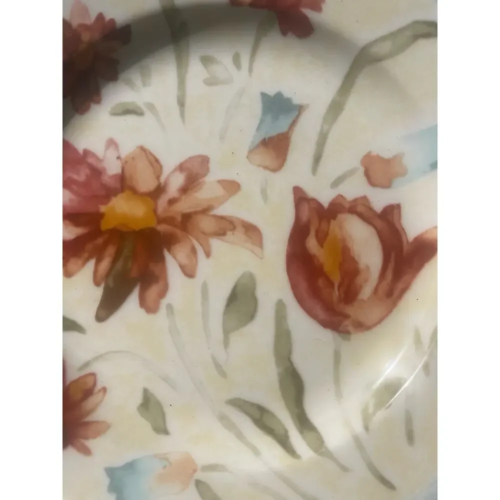 222 Fifth Venice 6” Salad Dessert Floral Plate Cottagecore Discontinued